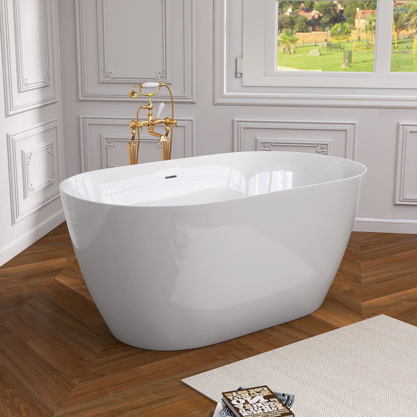 Freestanding Bathtub (White )