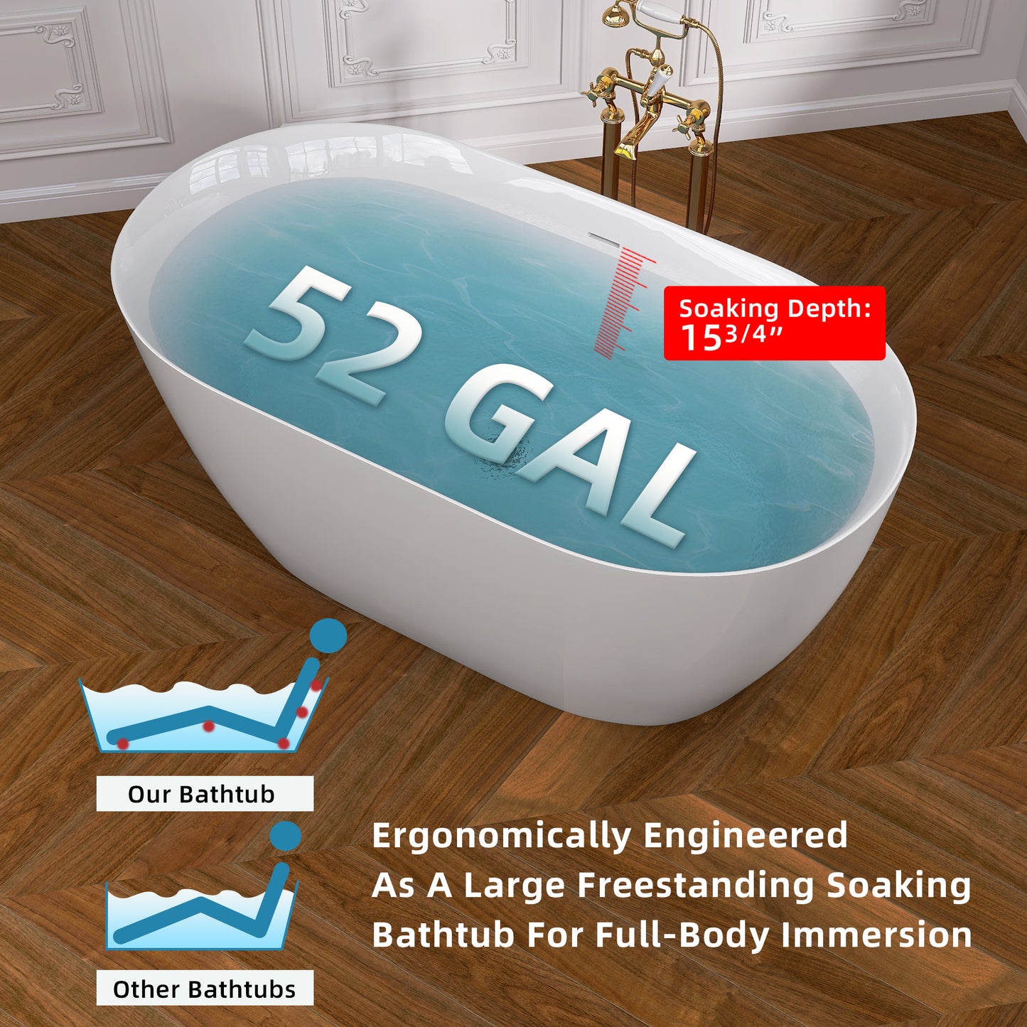 Freestanding Bathtub (White )