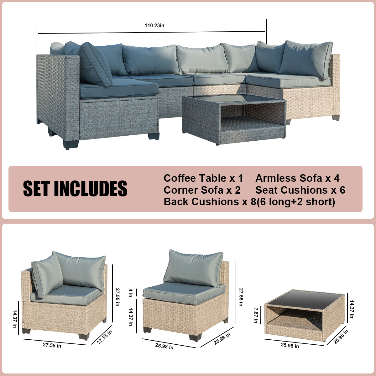 7-Piece Patio Furniture Set