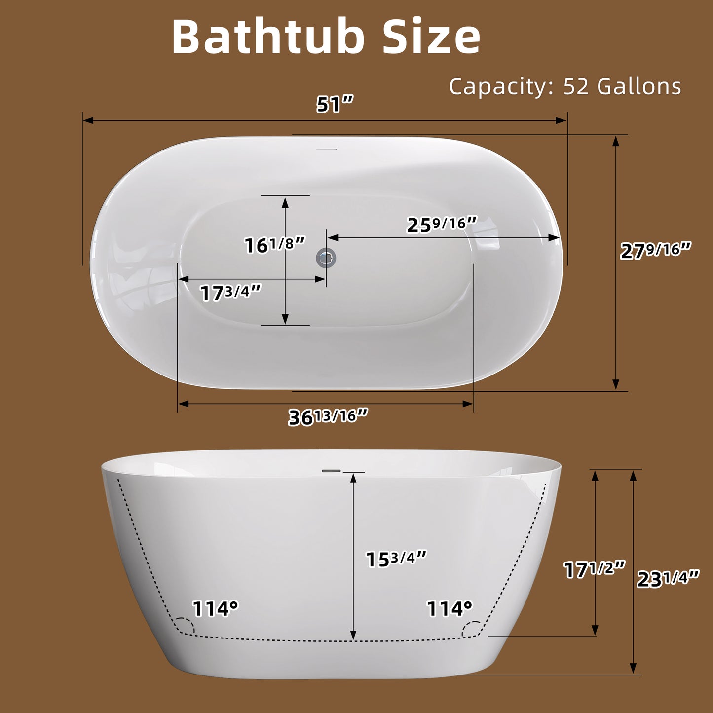 Freestanding Bathtub (White )